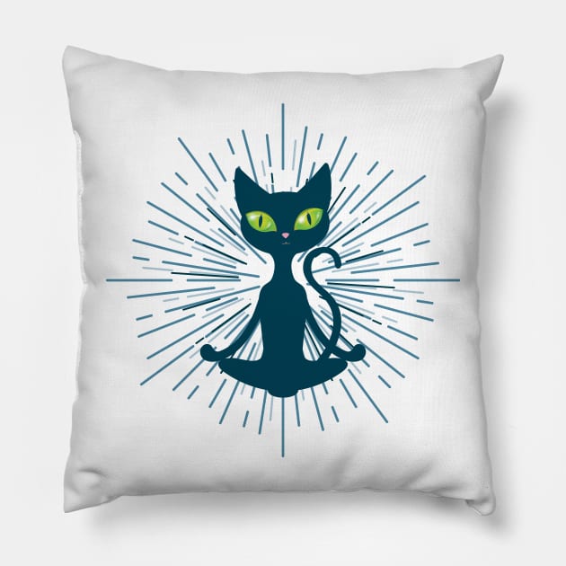 Zen Cat Pillow by ShawneeRuthstrom