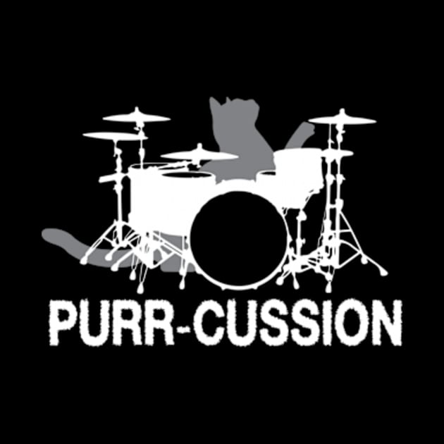 Purr cussion funny cat drummer gift by AstridLdenOs