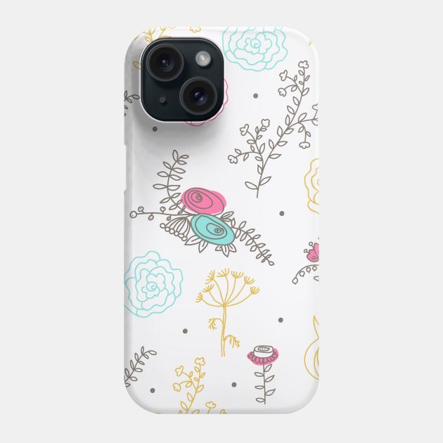 Elegance Seamless pattern with flowers Phone Case by Olga Berlet