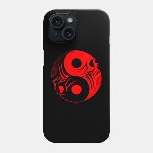 Red and Black Yin Yang Skulls Phone Case