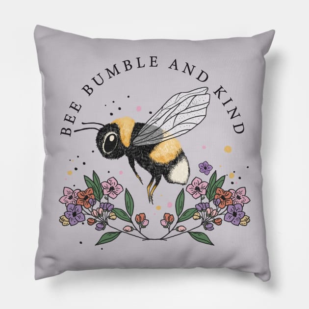 Bee Bumble and Kind Pillow by Erin Decker Creative