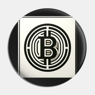 Monochromatic Essence: Bitcoin in Balance Pin