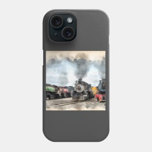 Watercolor of Steam Locomotive Phone Case