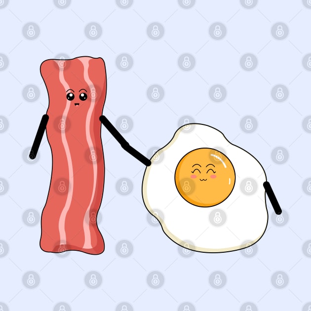 Cute Breakfast bacon and egg digital art by tita