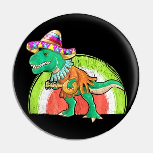 Cinco De Mayo Dinosaur Playing Guitar Pin