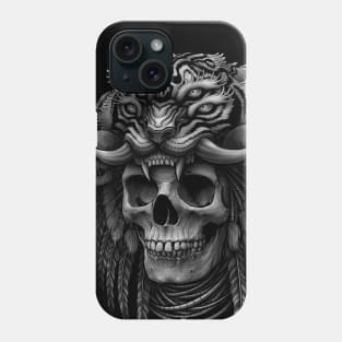 Occult maya skull, Tiger Headdress Phone Case