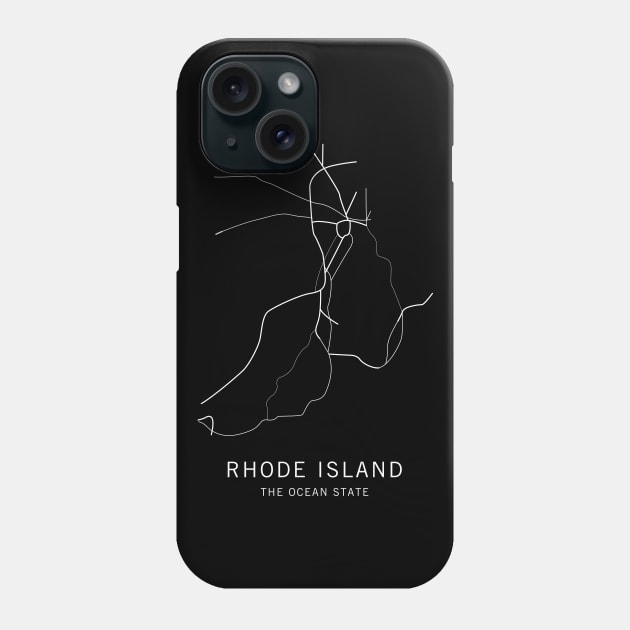 Rhode Island State Road Map Phone Case by ClarkStreetPress