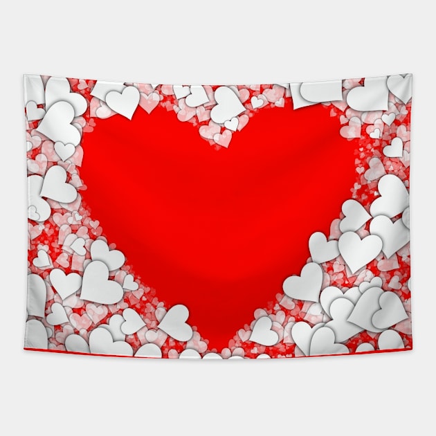 White Hearts Tapestry by stefy