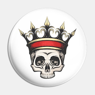 Human Skull in crown Pin