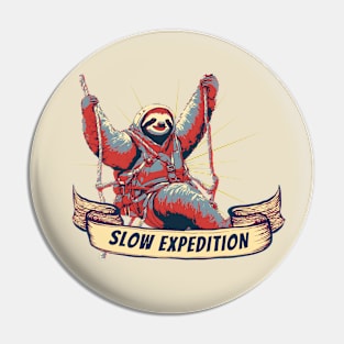 Slow Expedition Funny Sloth Climber Pin