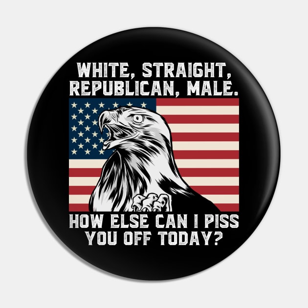 White Straight Republican Male Pin by RayaneDesigns