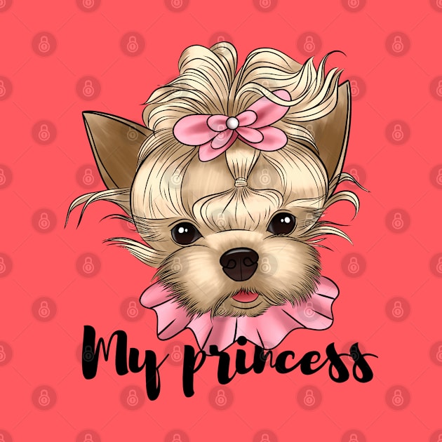 Cute yorkie girl by Kuchinska design