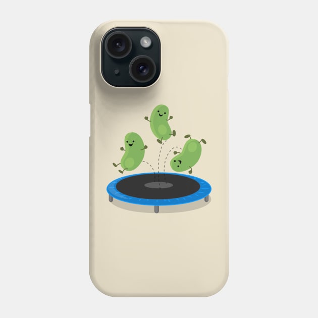 Cute funny green beans on trampoline cartoon Phone Case by FrogFactory