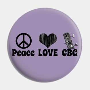 Peace Love and a Cigar Box Guitar (CBG) Pin