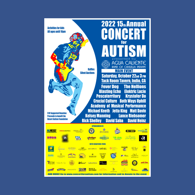 The 2022 15th Annual Concert for Autism flyer t-shirt by ConcertforAutism
