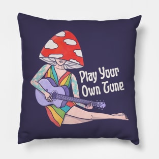 Play Your Own Tune | Mushroom Person Playing Guitar Pillow