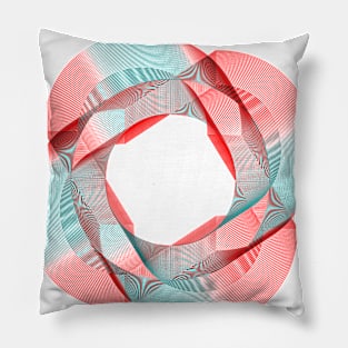 Geometric abstract linear red Pillow