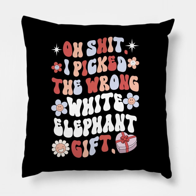 Oh Shit White Elephant Gifts Pillow by Estrytee