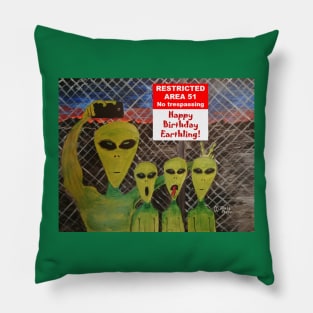 Happy Birthday Earthling! Pillow