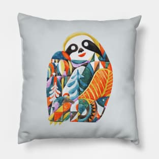 Nordic Sloth Watercolor Pillow