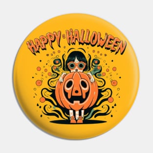 Happy Halloween kid with glasses Pin