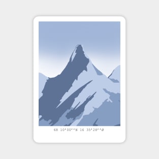 Stetind mountain with coordinates Magnet