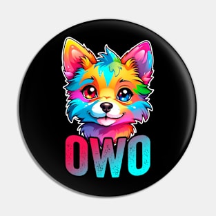 Furry Fandom OwO Cute Fursona Anthro Art Pin