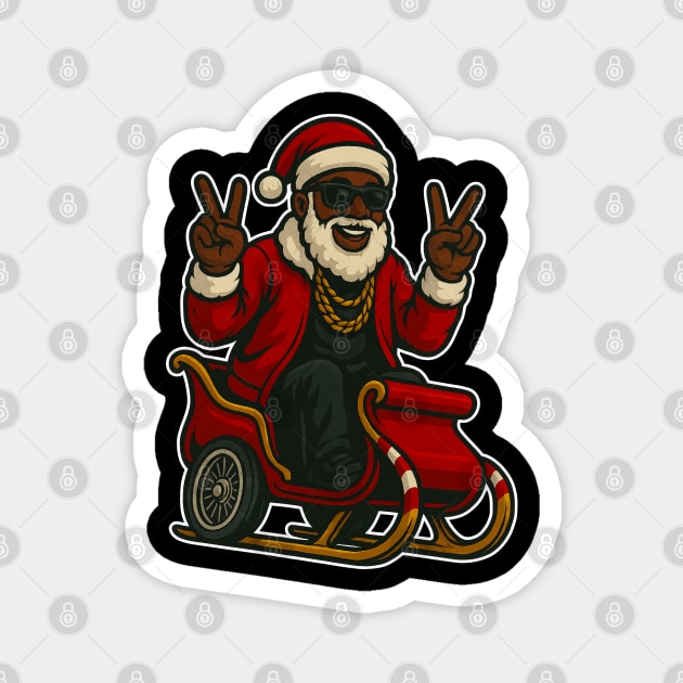 Black Santa Drip Magnet by UrbanLifeApparel