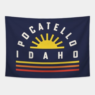 Pocatello Idaho Retro Vintage Stripes Sunset Tapestry