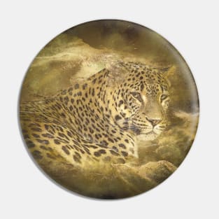 Panther Animal Wildlife Jungle Nature Adventure Watercolor Digital Painting Pin