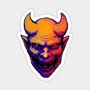 Demon head retro wave Magnet