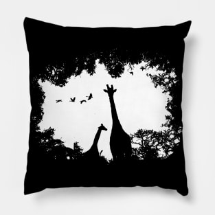 Giraffe Mother and Child Pillow