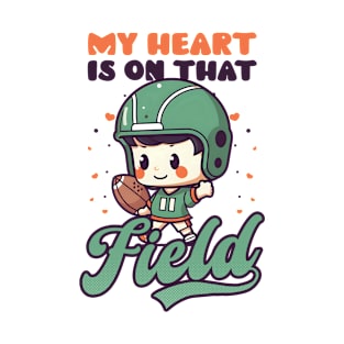 Football Mom Shirt | Heart Is On Field T-Shirt