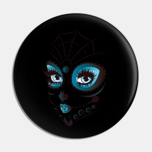 Day of Dead Girl Face Pin