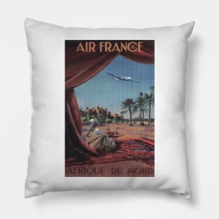 Air France Travel Poster for North Africa Pillow