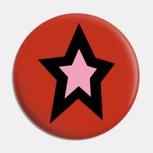 Pink Star Thick Black Line Pin