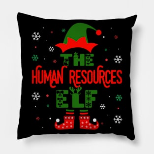 The HR Human Resources Elf Funny Christmas Pillow