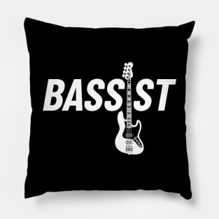 Bassist J-Style Bass Guitar Dark Theme Pillow