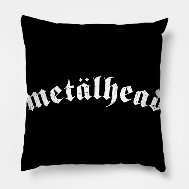 Metalhead Distressed Pillow by teecloud