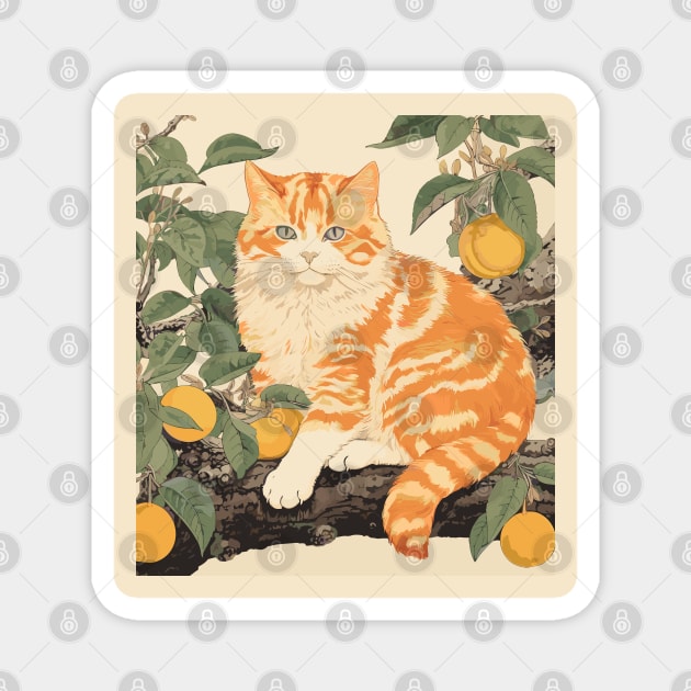 Orange Cat Magnet by Yopi