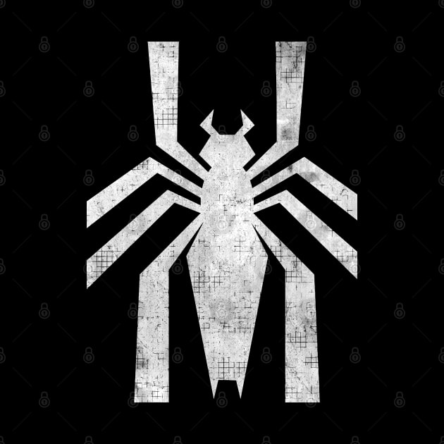 Distressed White Silhouette Spider by vanzone