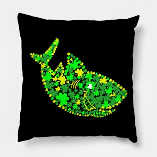 Shark  Lucky Shamrock Clover St Patricks Day Pillow