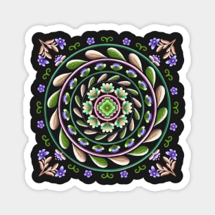 Botanical Mandala on Mint Magnet