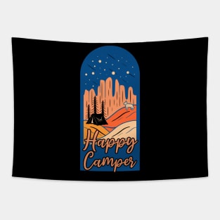 Happy Camper Camping with Dog Tapestry