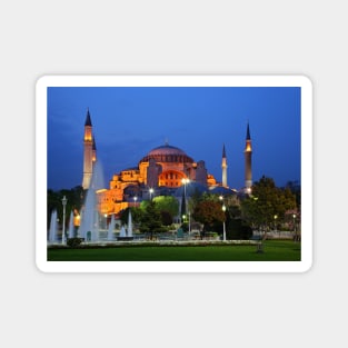 Blue hour in Hagia Sophia Magnet