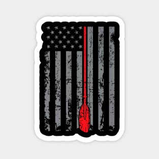 American Flag Grunge Kayak Kayaker Paddle Magnet