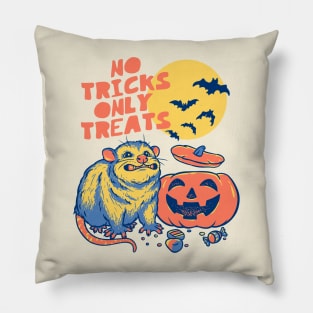 Halloween Possum | No Tricks Only Treats | White BG Pillow