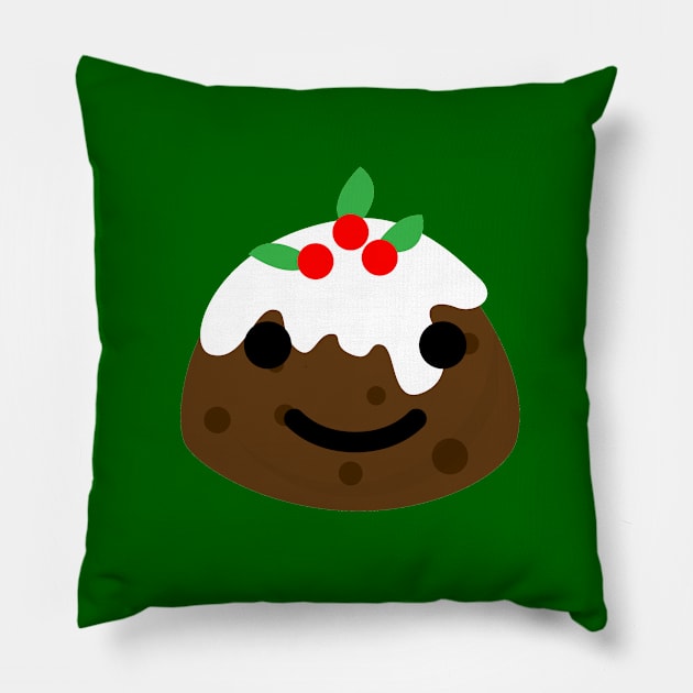 christmas pudding emoji Pillow by gossiprag