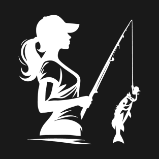 Fishing Girl Silhouette T-Shirt