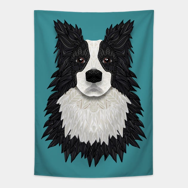 Border Collie Tapestry by ArtLovePassion